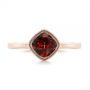 18k Rose Gold 18k Rose Gold Vintage-inspired Garnet Fashion Ring - Top View -  104595 - Thumbnail
