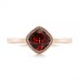 18k Rose Gold 18k Rose Gold Vintage-inspired Garnet Fashion Ring - Top View -  104595 - Thumbnail