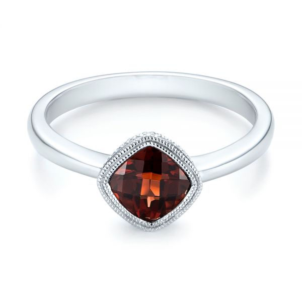  Platinum Platinum Vintage-inspired Garnet Fashion Ring - Flat View -  104595