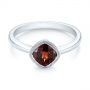 14k White Gold Vintage-inspired Garnet Fashion Ring - Flat View -  104595 - Thumbnail