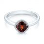 14k White Gold Vintage-inspired Garnet Fashion Ring - Flat View -  104595 - Thumbnail