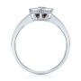 14k White Gold Vintage-inspired Garnet Fashion Ring - Front View -  104595 - Thumbnail