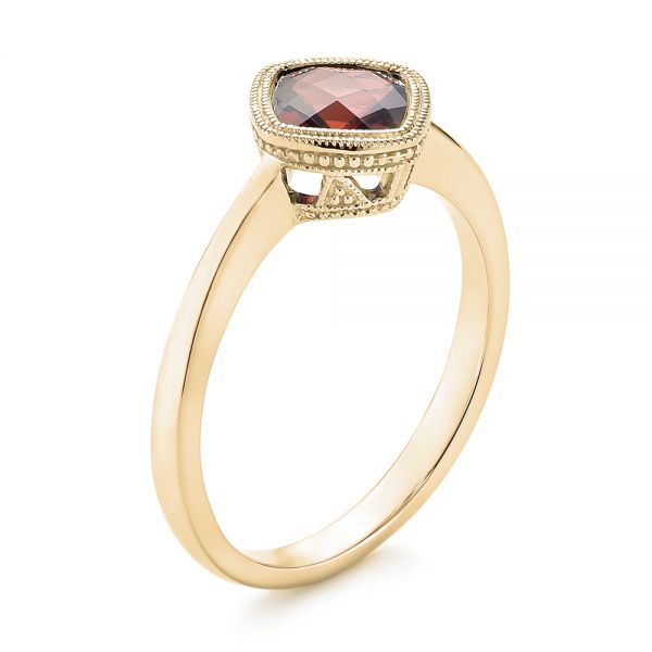 18k Yellow Gold 18k Yellow Gold Vintage-inspired Garnet Fashion Ring - Three-Quarter View -  104595