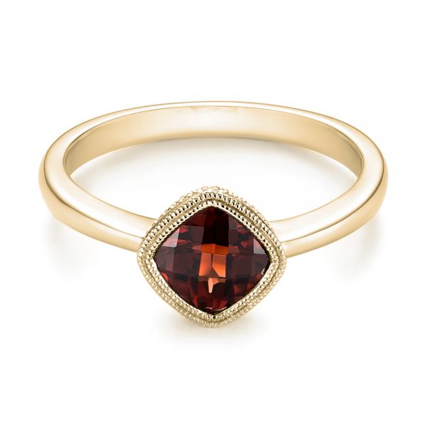 14k Yellow Gold 14k Yellow Gold Vintage-inspired Garnet Fashion Ring - Flat View -  104595