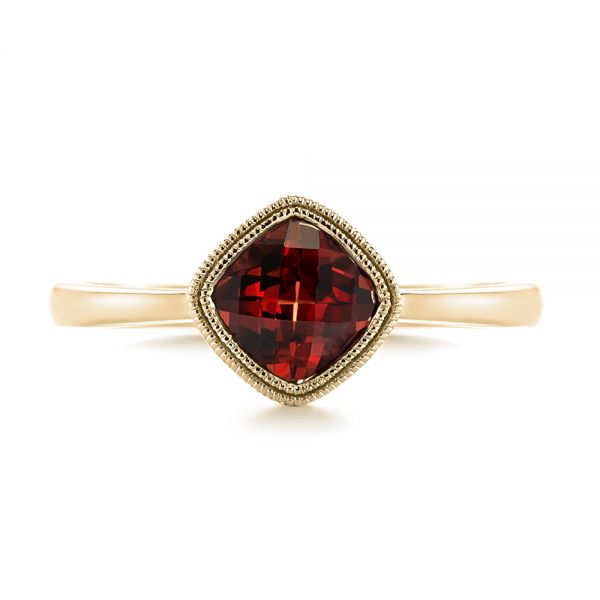 14k Yellow Gold 14k Yellow Gold Vintage-inspired Garnet Fashion Ring - Top View - 104595