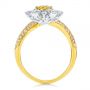 Yellow And White Diamond Floral Fashion Ring - Front View -  105668 - Thumbnail