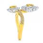 Yellow And White Diamond Floral Fashion Ring - Side View -  105668 - Thumbnail