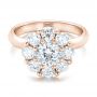 14k Rose Gold 14k Rose Gold Custom Diamond Halo Engagement Ring - Flat View -  100699 - Thumbnail