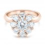 14k Rose Gold 14k Rose Gold Custom Diamond Halo Engagement Ring - Flat View -  100699 - Thumbnail