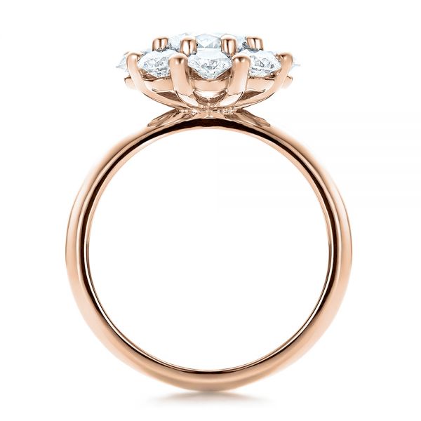 18k Rose Gold 18k Rose Gold Custom Diamond Halo Engagement Ring - Front View -  100699