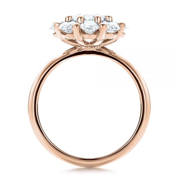 14k Rose Gold 14k Rose Gold Custom Diamond Halo Engagement Ring - Front View - 100699