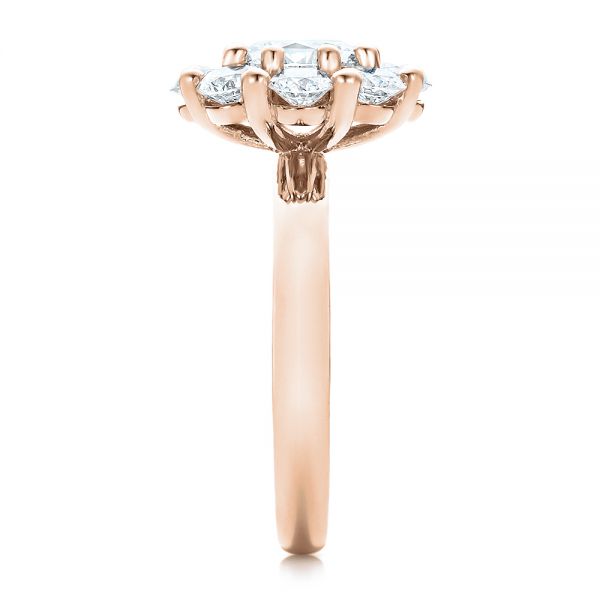 14k Rose Gold 14k Rose Gold Custom Diamond Halo Engagement Ring - Side View - 100699