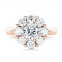 18k Rose Gold 18k Rose Gold Custom Diamond Halo Engagement Ring - Top View -  100699 - Thumbnail