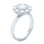 18k White Gold 18k White Gold Custom Diamond Halo Engagement Ring - Three-Quarter View -  100699 - Thumbnail