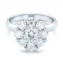 14k White Gold Custom Diamond Halo Engagement Ring - Flat View -  100699 - Thumbnail