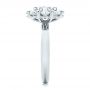 14k White Gold Custom Diamond Halo Engagement Ring - Side View -  100699 - Thumbnail