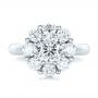 14k White Gold Custom Diamond Halo Engagement Ring - Top View -  100699 - Thumbnail