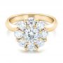 14k Yellow Gold 14k Yellow Gold Custom Diamond Halo Engagement Ring - Flat View -  100699 - Thumbnail