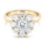 18k Yellow Gold 18k Yellow Gold Custom Diamond Halo Engagement Ring - Flat View -  100699 - Thumbnail