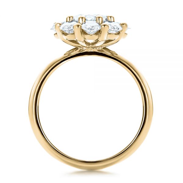 14k Yellow Gold 14k Yellow Gold Custom Diamond Halo Engagement Ring - Front View -  100699