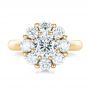 14k Yellow Gold 14k Yellow Gold Custom Diamond Halo Engagement Ring - Top View -  100699 - Thumbnail