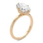 14k Rose Gold 14k Rose Gold Compass Set Elongated Cushion Cut Solitaire Engagement Ring - Three-Quarter View -  108342 - Thumbnail