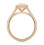 14k Rose Gold 14k Rose Gold Split Shank Bezel Set Emerald Diamond Engagement Ring - Front View -  108339 - Thumbnail