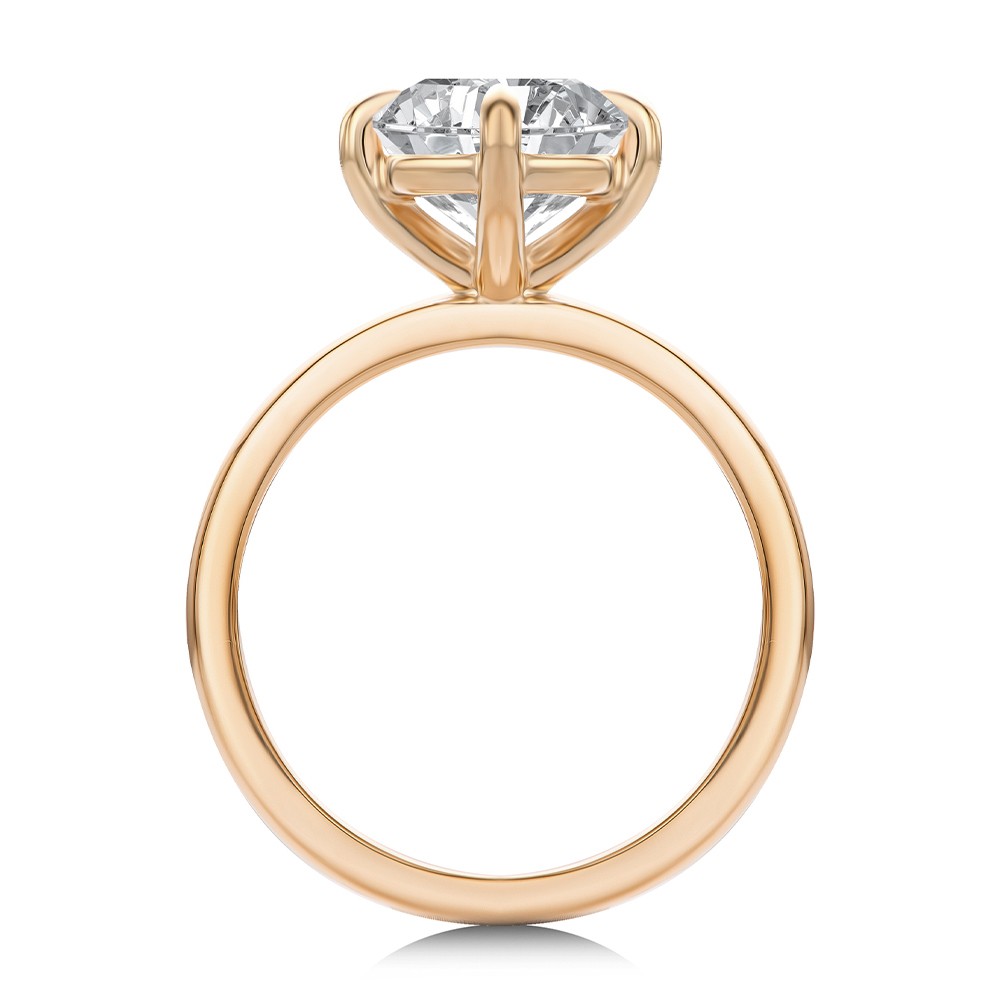 14k Rose Gold 14k Rose Gold Compass Set Elongated Cushion Cut Solitaire Engagement Ring - Front View -  108342