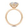 14k Rose Gold 14k Rose Gold Compass Set Elongated Cushion Cut Solitaire Engagement Ring - Front View -  108342 - Thumbnail