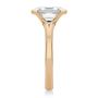 18k Rose Gold 18k Rose Gold Half Bezel Petite Split Emerald Cut Diamond Engagement Ring - Side View -  108336 - Thumbnail