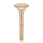 14k Rose Gold 14k Rose Gold Split Shank Bezel Set Emerald Diamond Engagement Ring - Side View -  108339 - Thumbnail