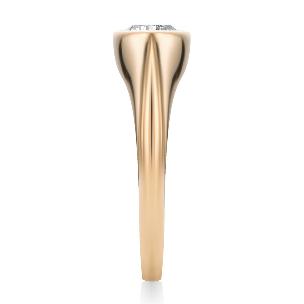 18k Rose Gold 18k Rose Gold East West Marquise Diamond Solitaire Engagement Ring - Side View -  108340