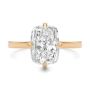 14k Rose Gold 14k Rose Gold Compass Set Elongated Cushion Cut Solitaire Engagement Ring - Top View -  108342 - Thumbnail