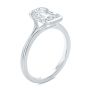18k White Gold 18k White Gold Half Bezel Petite Split Emerald Cut Diamond Engagement Ring - Three-Quarter View -  108336 - Thumbnail