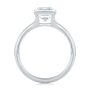 18k White Gold 18k White Gold Half Bezel Petite Split Emerald Cut Diamond Engagement Ring - Front View -  108336 - Thumbnail