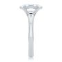 18k White Gold 18k White Gold Half Bezel Petite Split Emerald Cut Diamond Engagement Ring - Side View -  108336 - Thumbnail