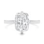 14k White Gold 14k White Gold Compass Set Elongated Cushion Cut Solitaire Engagement Ring - Top View -  108342 - Thumbnail