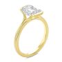 14k Yellow Gold Half Bezel Petite Split Emerald Cut Diamond Engagement Ring - Three-Quarter View -  108336 - Thumbnail