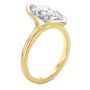 14k Yellow Gold Half Bezel Petite Split Marquise Diamond Engagement Ring - Three-Quarter View -  108337 - Thumbnail