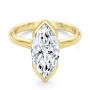 14k Yellow Gold Half Bezel Petite Split Marquise Diamond Engagement Ring - Flat View -  108337 - Thumbnail