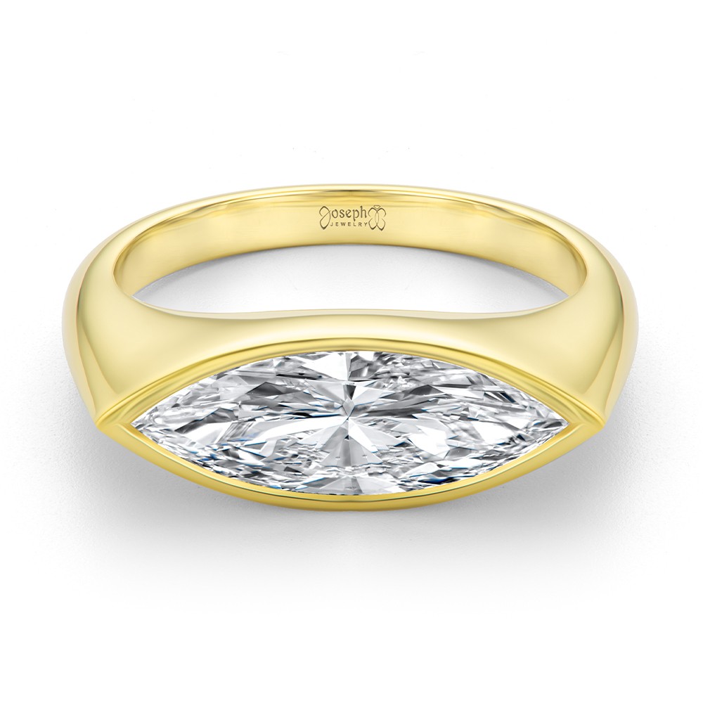 14k Yellow Gold 14k Yellow Gold East West Marquise Diamond Solitaire Engagement Ring - Flat View -  108340
