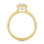 14k Yellow Gold Half Bezel Petite Split Emerald Cut Diamond Engagement Ring - Front View -  108336 - Thumbnail
