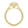 14k Yellow Gold Split Shank Bezel Set Emerald Diamond Engagement Ring - Front View -  108339 - Thumbnail