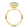 14k Yellow Gold Compass Set Elongated Cushion Cut Solitaire Engagement Ring - Front View -  108342 - Thumbnail