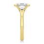 14k Yellow Gold Half Bezel Petite Split Emerald Cut Diamond Engagement Ring - Side View -  108336 - Thumbnail