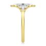 14k Yellow Gold Half Bezel Petite Split Marquise Diamond Engagement Ring - Side View -  108337 - Thumbnail