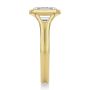 14k Yellow Gold Split Shank Bezel Set Emerald Diamond Engagement Ring - Side View -  108339 - Thumbnail