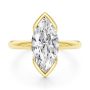 14k Yellow Gold Half Bezel Petite Split Marquise Diamond Engagement Ring - Top View -  108337 - Thumbnail