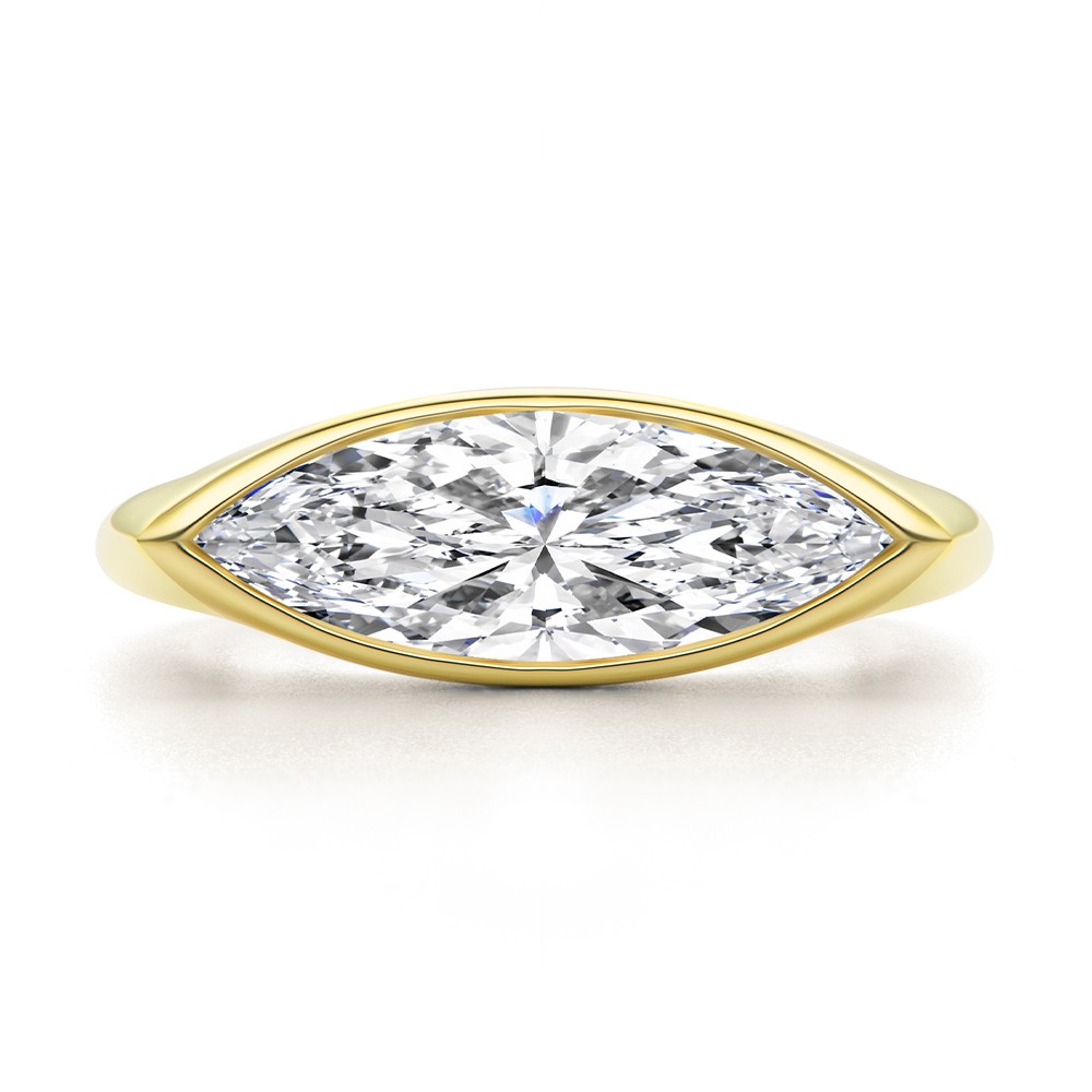 14k Yellow Gold 14k Yellow Gold East West Marquise Diamond Solitaire Engagement Ring - Top View -  108340