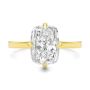 14k Yellow Gold Compass Set Elongated Cushion Cut Solitaire Engagement Ring - Top View -  108342 - Thumbnail